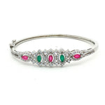 Load image into Gallery viewer, Marquise 925 Sterling Silver Double Row Pave Crystal Bangle Bracelet