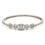 Load image into Gallery viewer, Emerald 925 Sterling Silver Double Row Pave Crystal Bangle Bracelet