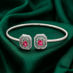 Load image into Gallery viewer, Pink Stone 925 Sterling Silver Bracelet with Adjustable Length