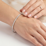 Load image into Gallery viewer, 925 Sterling Silver Pave Crystal Bangle Bracelet for Women