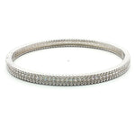 Load image into Gallery viewer, 925 Sterling Silver Double Row Pave Crystal Bangle Bracelet