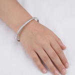 Load image into Gallery viewer, 925 Sterling Silver Double Line Crystal Bangle Bracelet