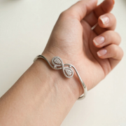 925 Sterling Silver Rhodium Infinity Bracelet