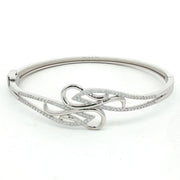 925 Sterling Silver CZ Infinity Twist Kada Bracelet
