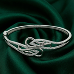 Load image into Gallery viewer, 925 Sterling Silver CZ Infinity Twist Kada Bracelet