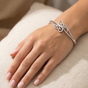 925 Sterling Silver CZ Infinity Twist Kada Bracelet