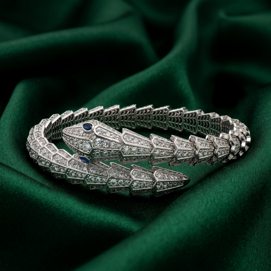 Designer 925 Sterling Silver Women’s Bracelet with Shimmering Stones