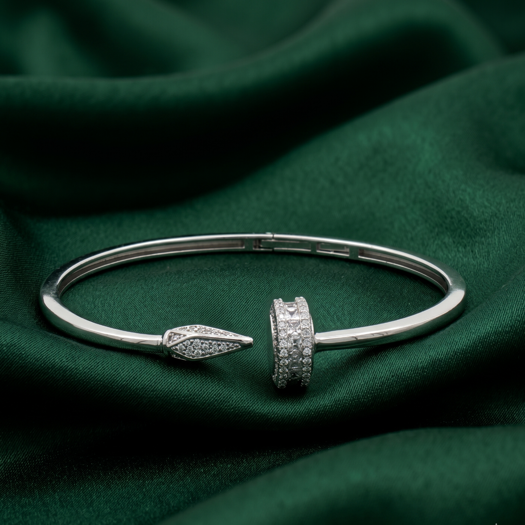 Luxury 925 Sterling Silver Women’s Designer Bracelet with Crystal Finish