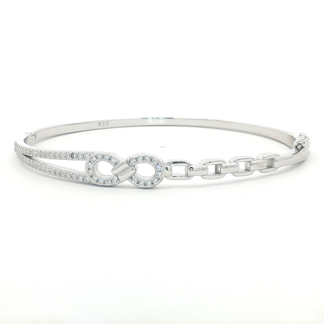 Elegant Infinity 925 Sterling Silver Bracelet for Women