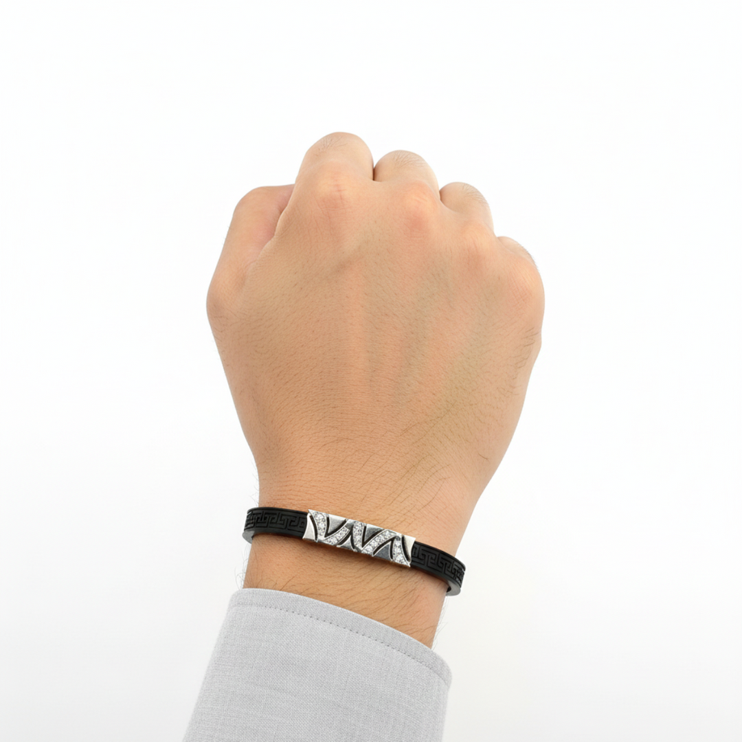 925 Sterling Silver Belt Men's Rope Bracelet