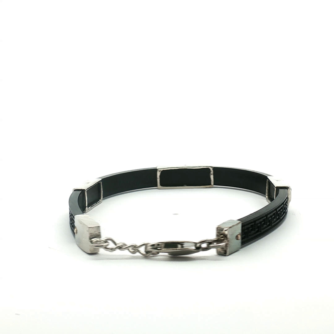 925 Sterling Silver Belt Men's Bracelet