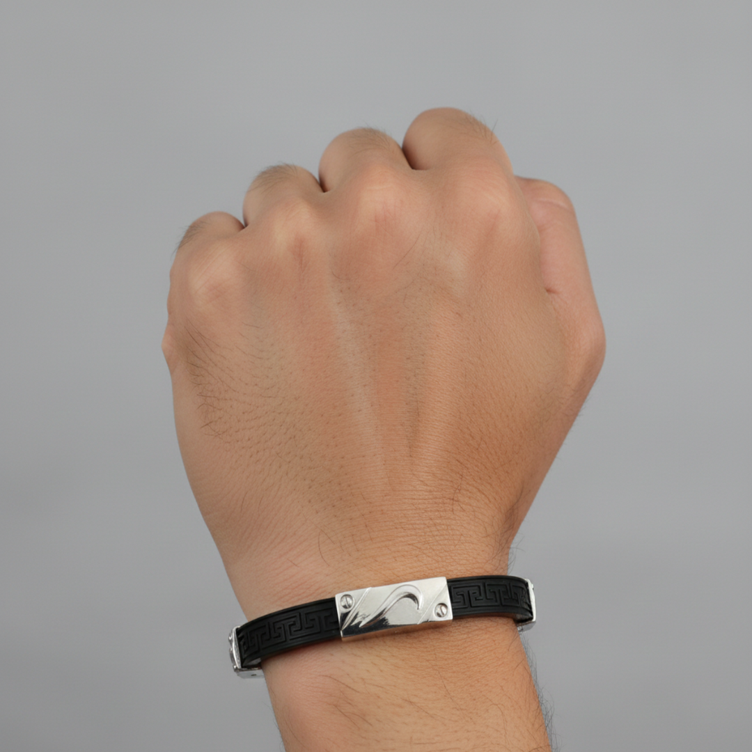 925 Sterling Silver Belt Men's Bracelet