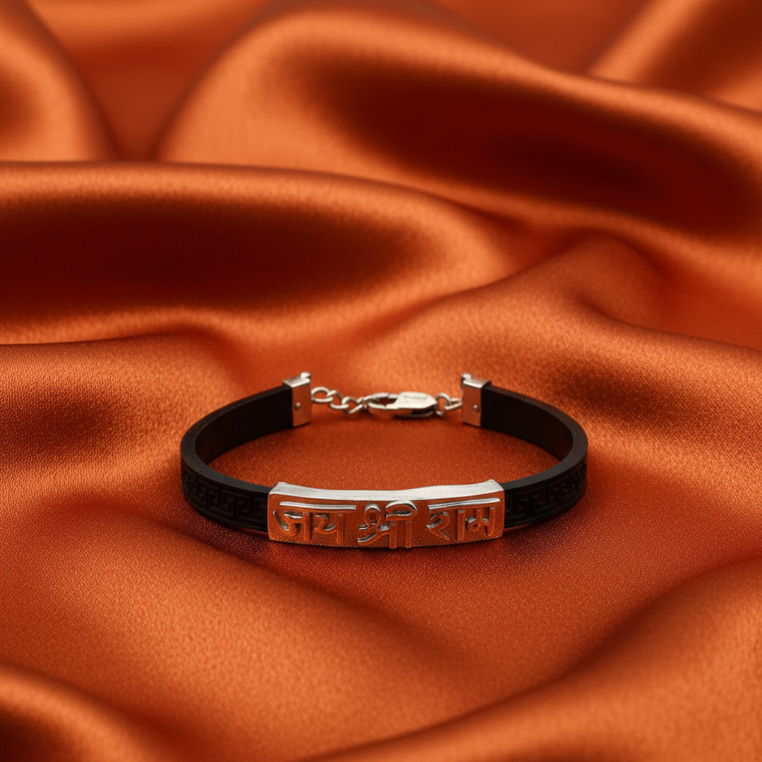 925 Sterling Silver Jai Shree Ram Belt Men's Bracelet