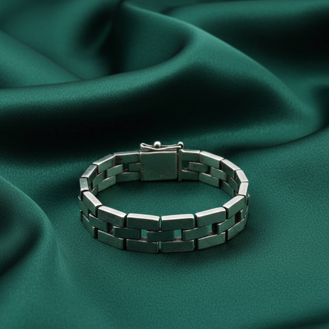 925 Sterling Silver Pantera Type Link Men's Bracelet