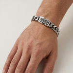 Load image into Gallery viewer, 925 Sterling Silver Tattoo Inspired Chain Bracelet for Men