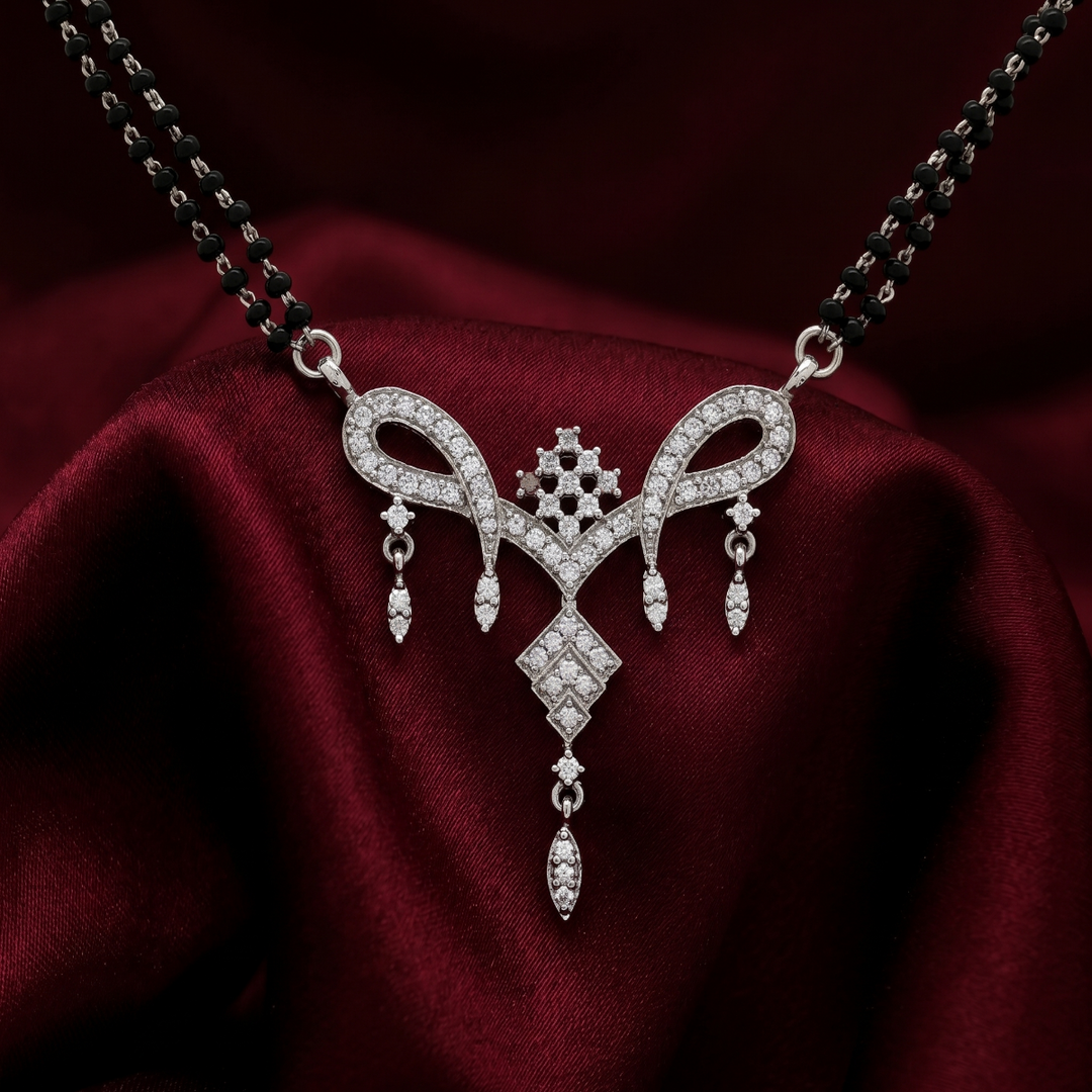 Premium 925 Silver Antique Style Diamond Mangalsutra