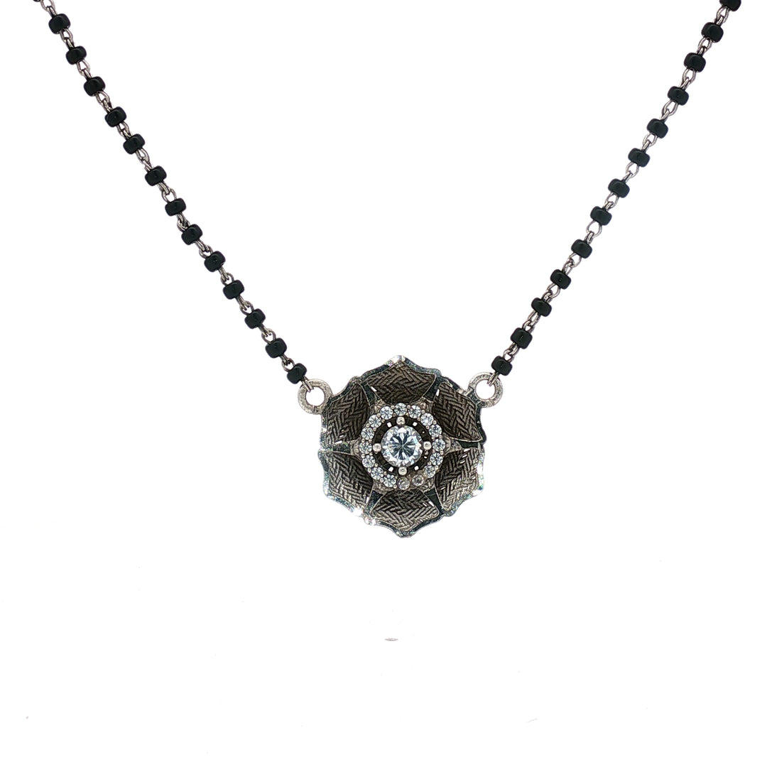 Elegant 925 Silver Antique Star Diamond Mangalsutra
