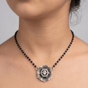 Elegant 925 Silver Antique Star Diamond Mangalsutra