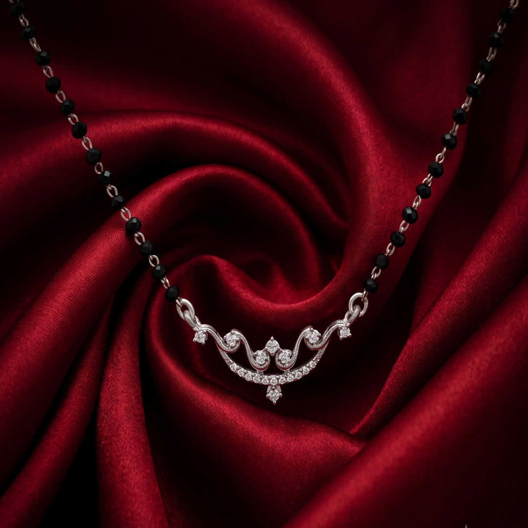 Premium 925 Silver Antique Style Diamond Mangalsutra