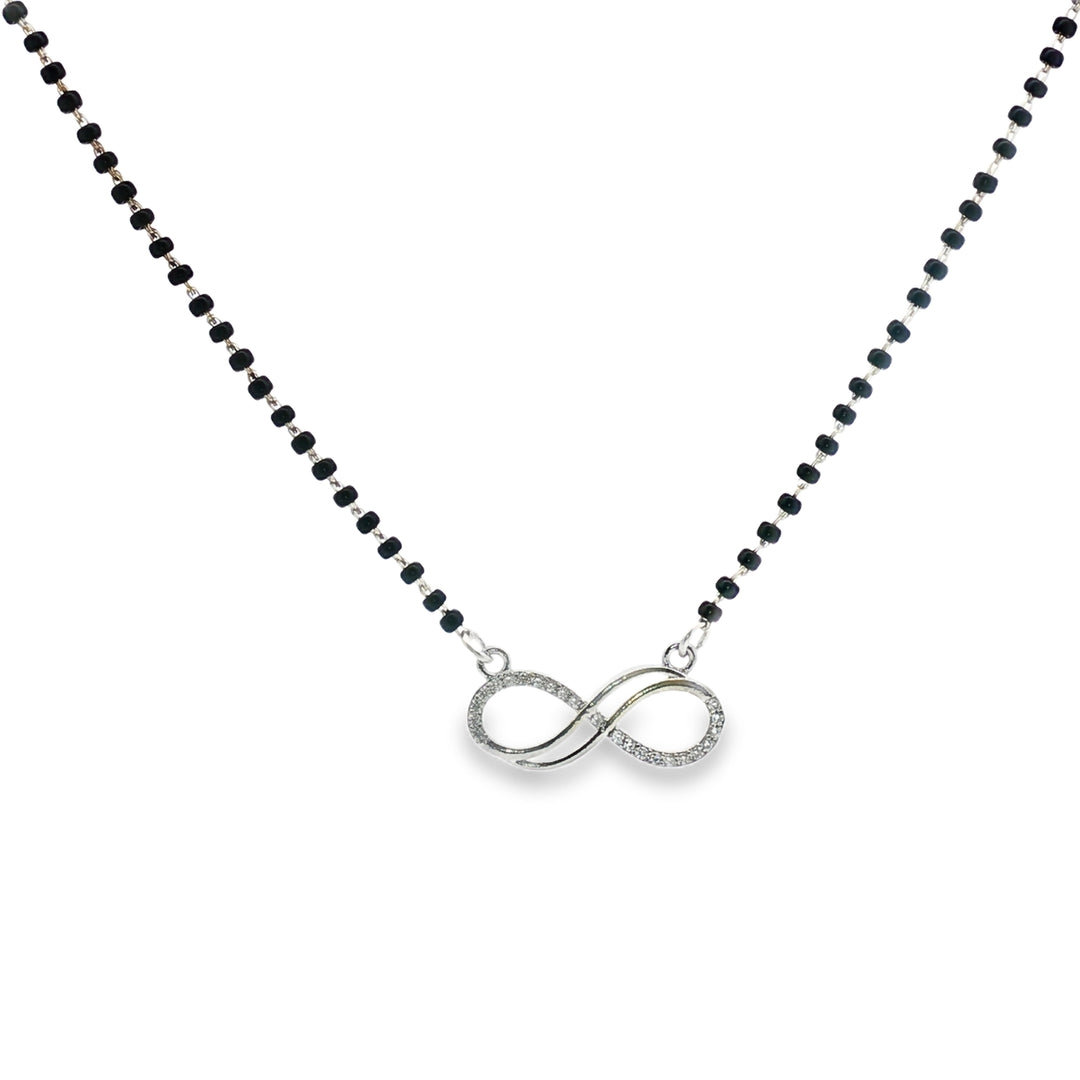 Elegant 925 Silver Antique Infinity Diamond Mangalsutra