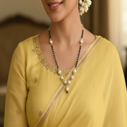 Pearl Mangalsutra in 925 Sterling Silver Rhodium Plated 17 inches