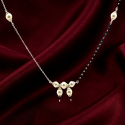 Pearl Mangalsutra in 925 Sterling Silver Rhodium Plated 20 inches