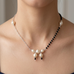 Load image into Gallery viewer, Pearl Mangalsutra in 925 Sterling Silver Rhodium Plated 20 inches