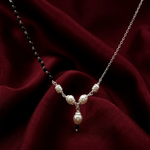 Load image into Gallery viewer, Pearl Mangalsutra in 925 Sterling Silver Rhodium Plated 17 inches