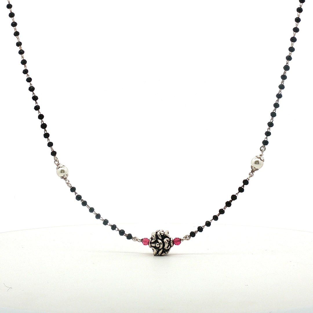 Pearl Mangalsutra in 925 Sterling Silver Rhodium Plated 20 inches
