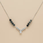 Load image into Gallery viewer, Stylish Crystal Mangalsutra in 925 Sterling Silver Rhodium Plated 9 inches
