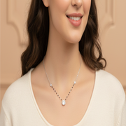 Stylish Mangalsutra in 925 Sterling Silver Rhodium Plated 9 inches