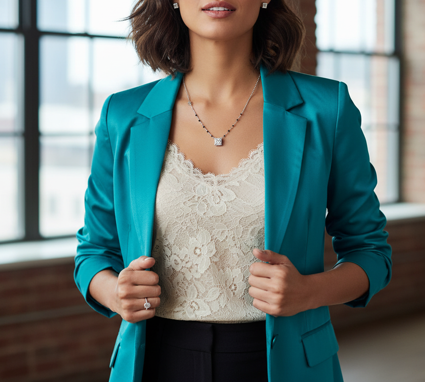 925 Sterling Silver Plated Stones Mangalsutra in Rhodium Plated 9 inches