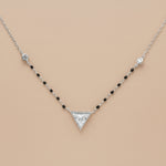 Load image into Gallery viewer, 925 Sterling Silver Triangle Stones Mangalsutra in Rhodium Plated 9 inches
