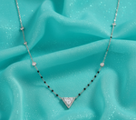 Load image into Gallery viewer, 925 Sterling Silver Triangle Stones Mangalsutra in Rhodium Plated 9 inches
