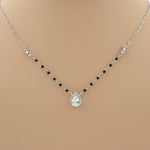 Load image into Gallery viewer, Waterdrop Pear Shape Mangalsutra in 925 Sterling Silver Rhodium Plated 9 inches
