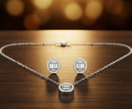 Load image into Gallery viewer, Mangalsutra With Earring in 925 Sterling Silver Rhodium Plated 9 inches
