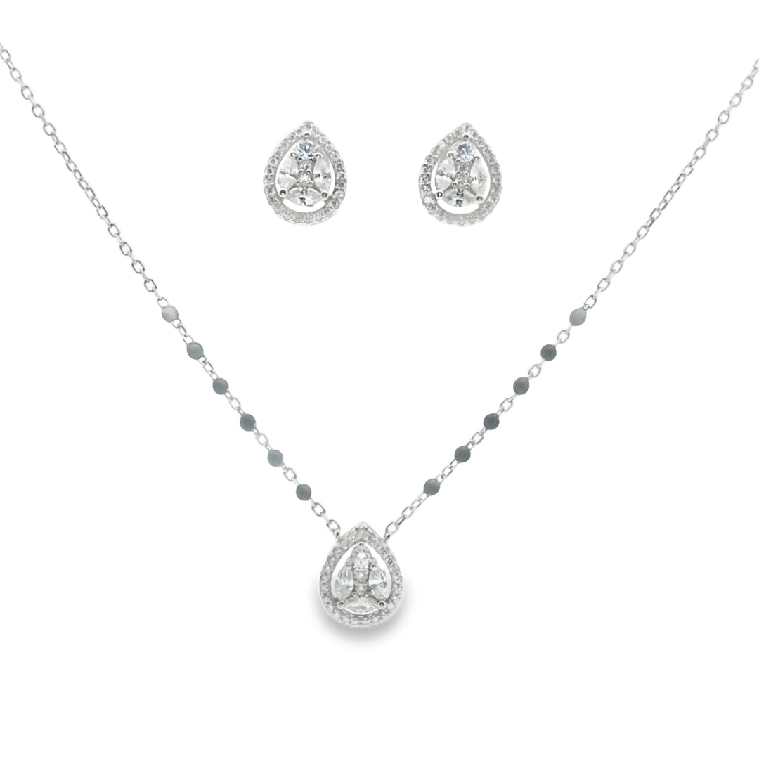 Mangalsutra With Earring in 925 Sterling Silver Rhodium Plated 9 inches