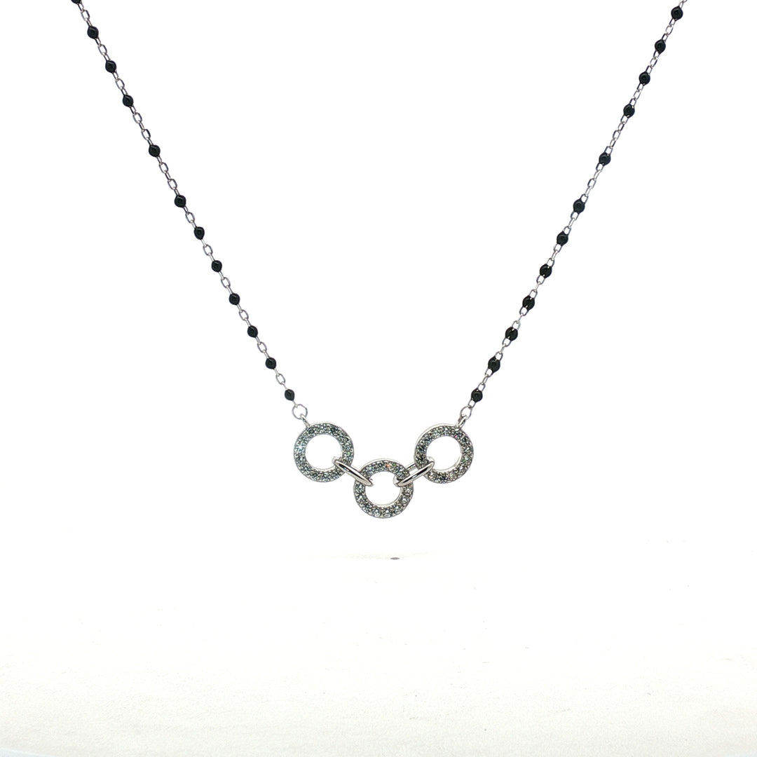 Stylish Mangalsutra in 925 Sterling Silver Rhodium Plated 18 inches