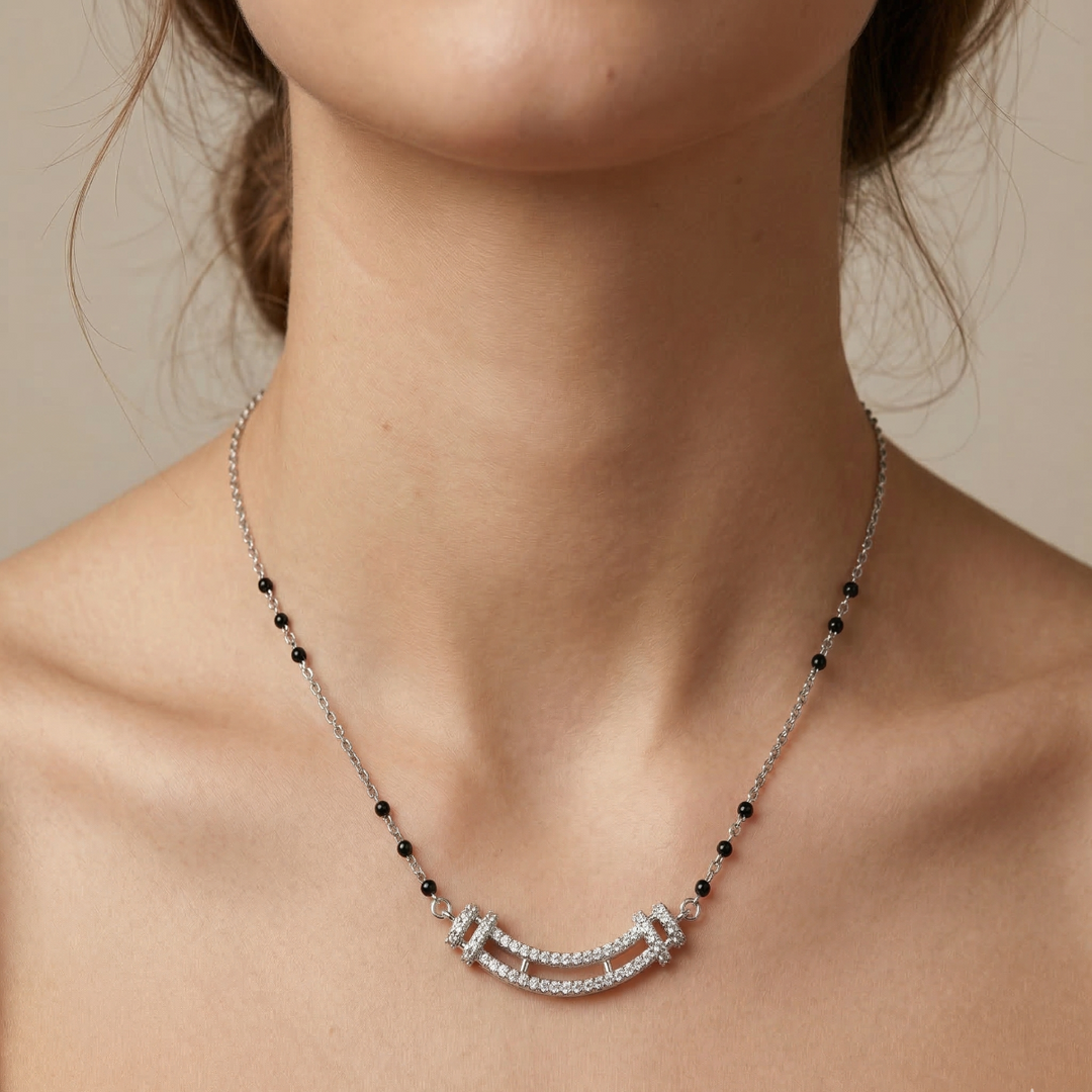 Elegant 925 Sterling Silver Suhaag Mangalsutra for Women