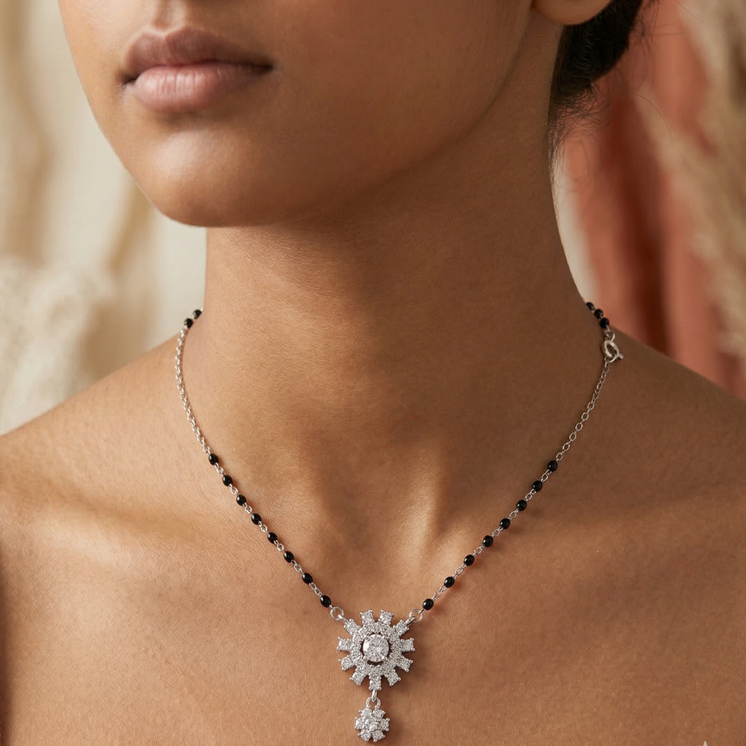 Designer 925 Sterling Silver Suhaag Mangalsutra for Daily Wear