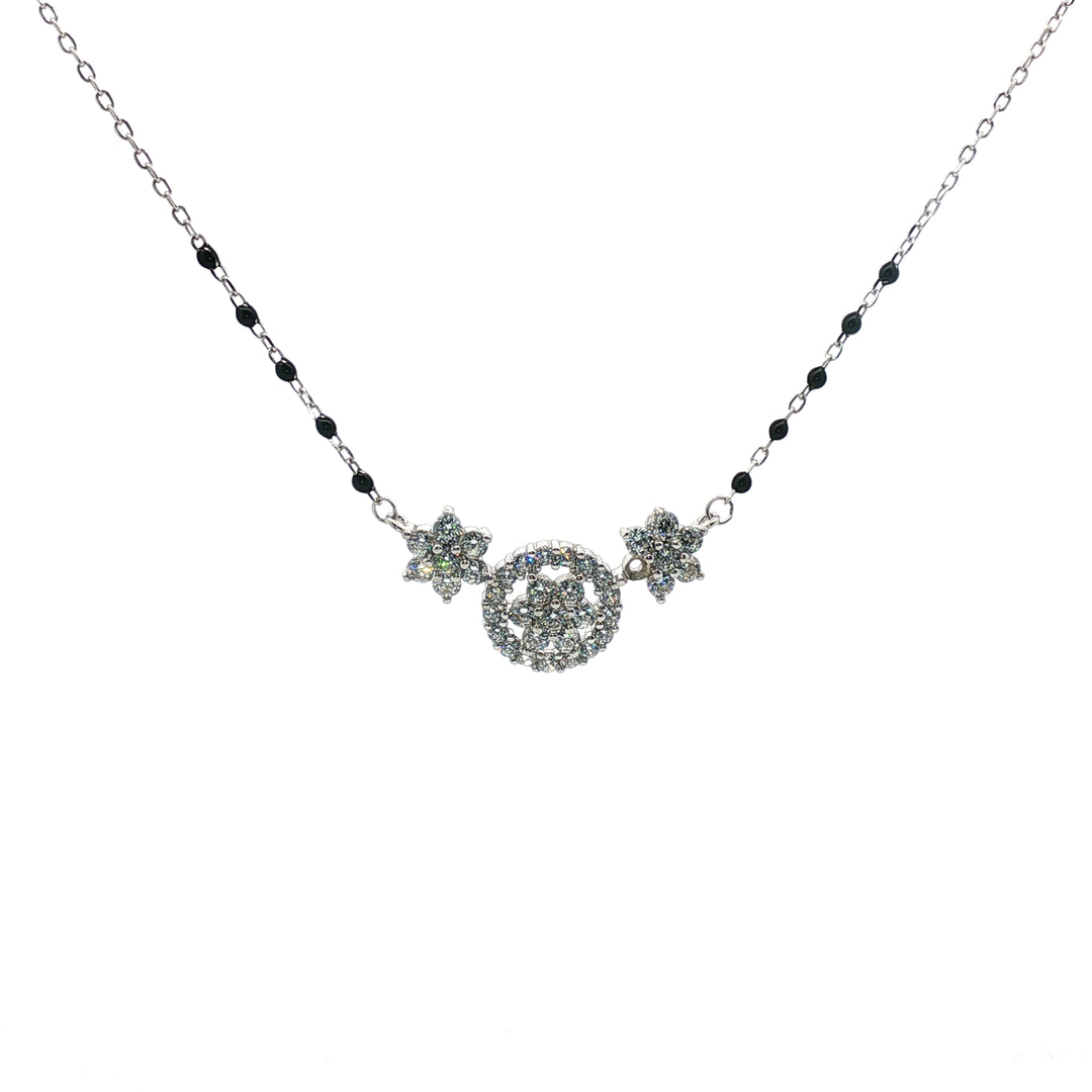 Elegant 925 Silver Antique Star Diamond Mangalsutra