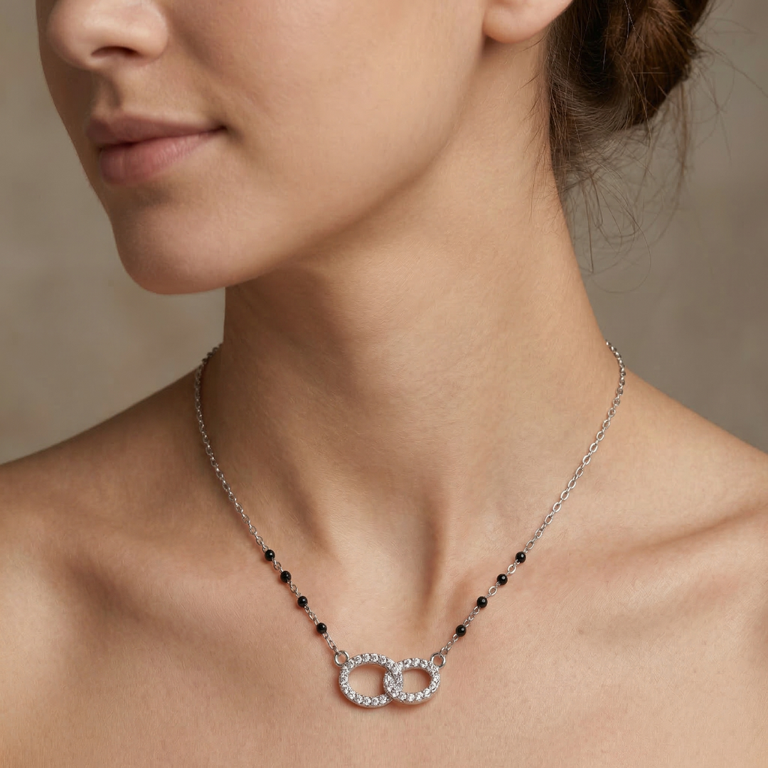 925 Sterling Silver Antique Mangalsutra with Detailing Royal Style