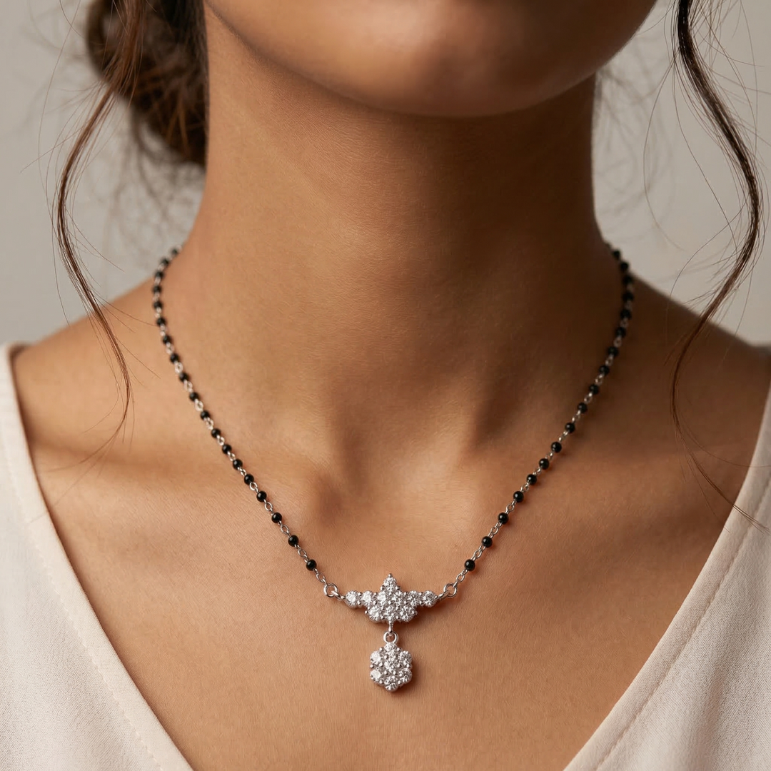 925 Sterling Silver Classic in Antique Diamond Mangalsutra