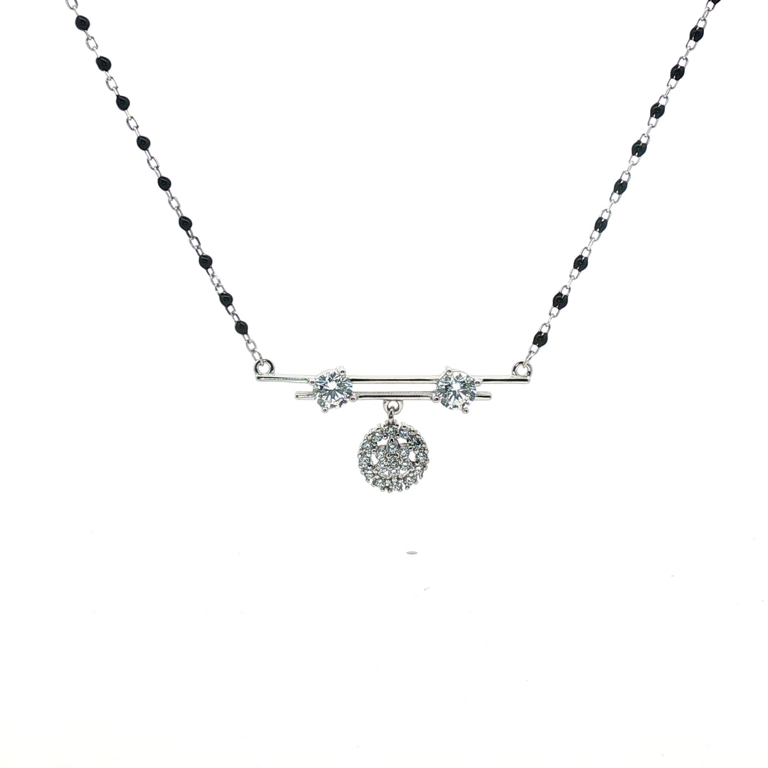Designer 925 Sterling Silver Classic Diamond Mangalsutra