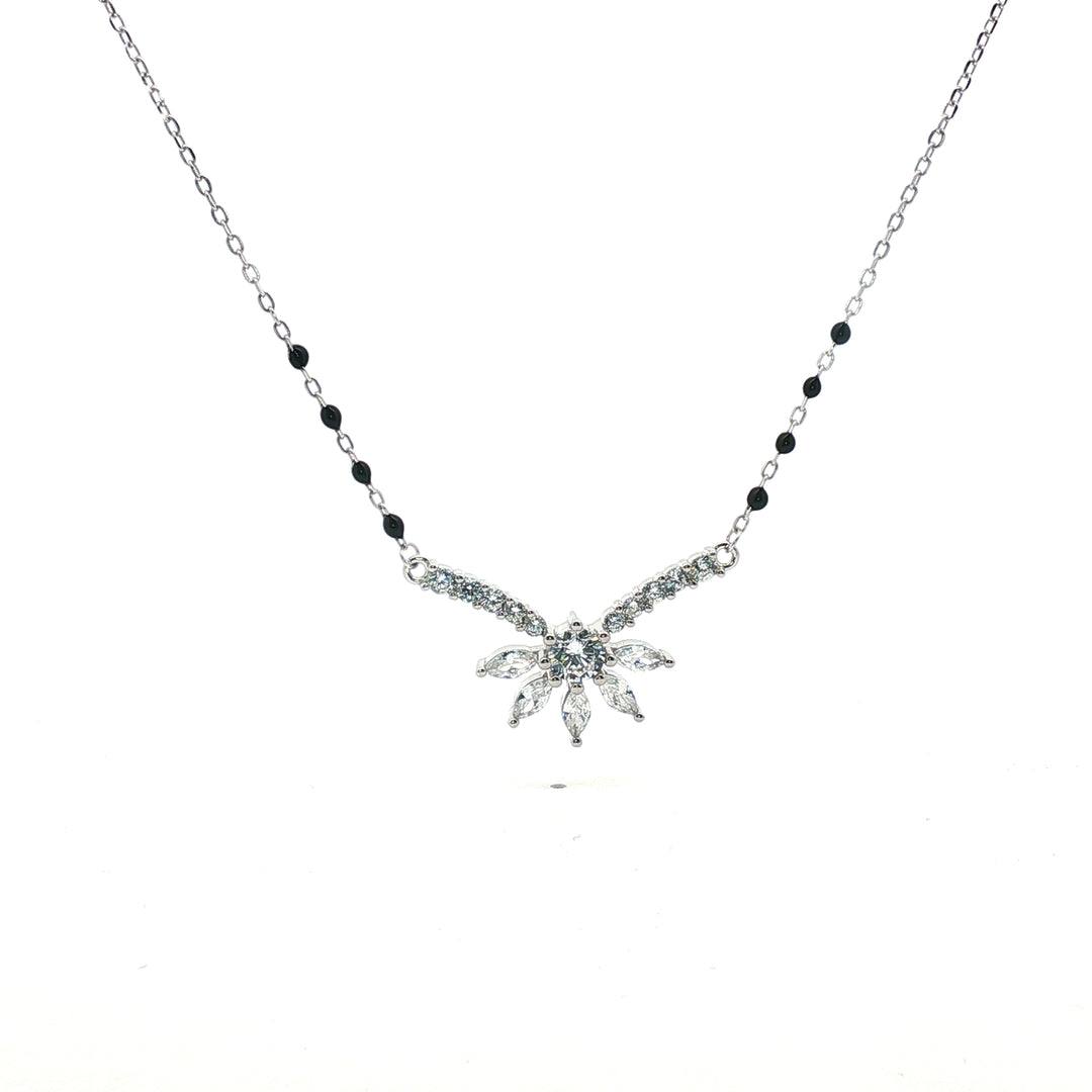 Elegant 925 Sterling Silver Classic Antique Diamond Mangalsutra