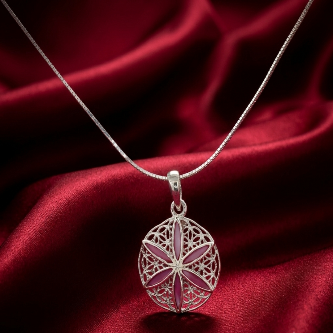 Elegant Yuva 925 Sterling Silver Pendant with Chain