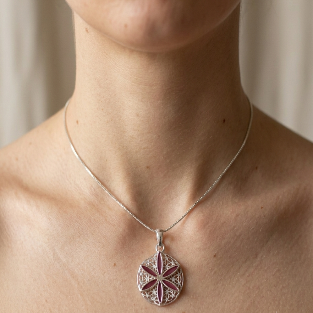 Elegant Yuva 925 Sterling Silver Pendant with Chain