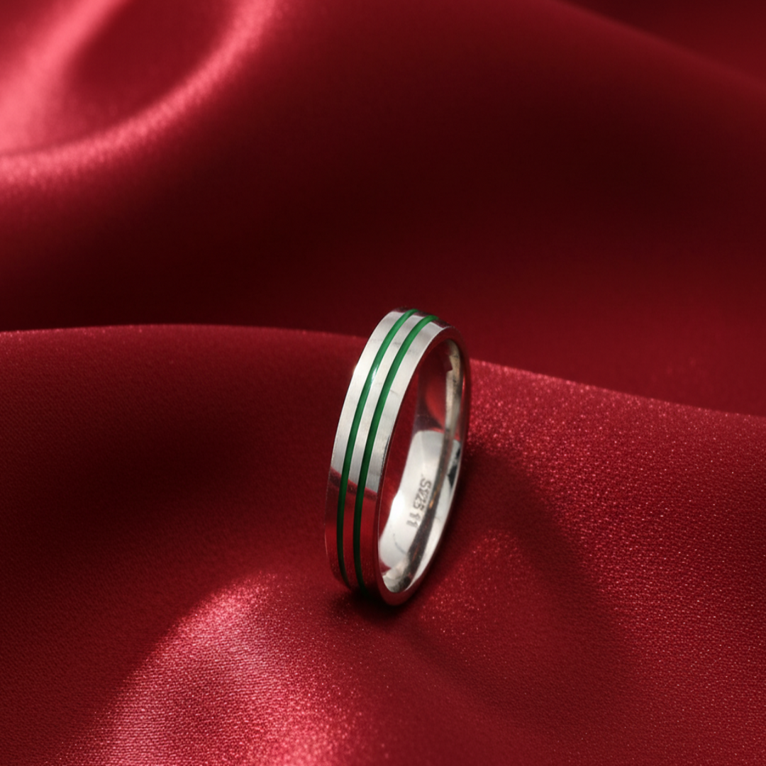 Eternity Band 925 Sterling Silver Men's Ring