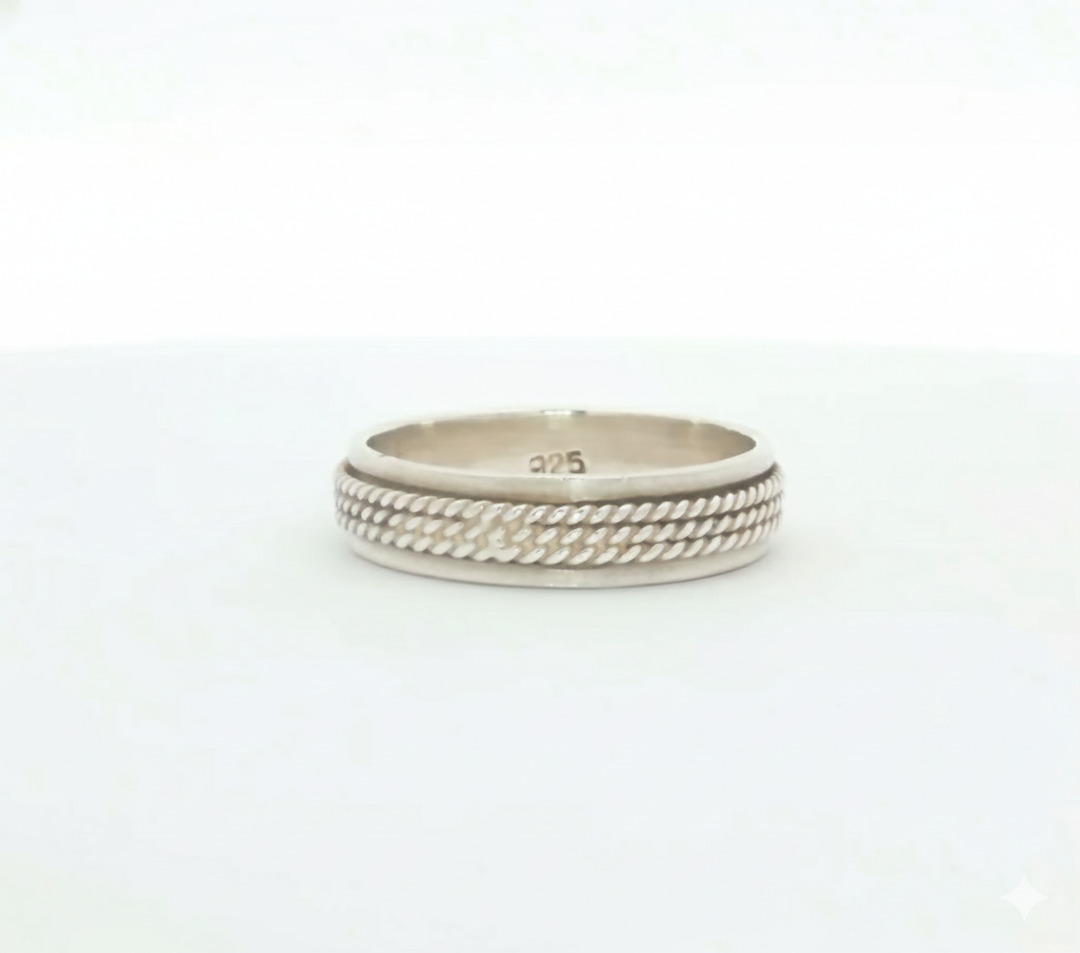 Eternity Band 925 Sterling Silver Men's Ring