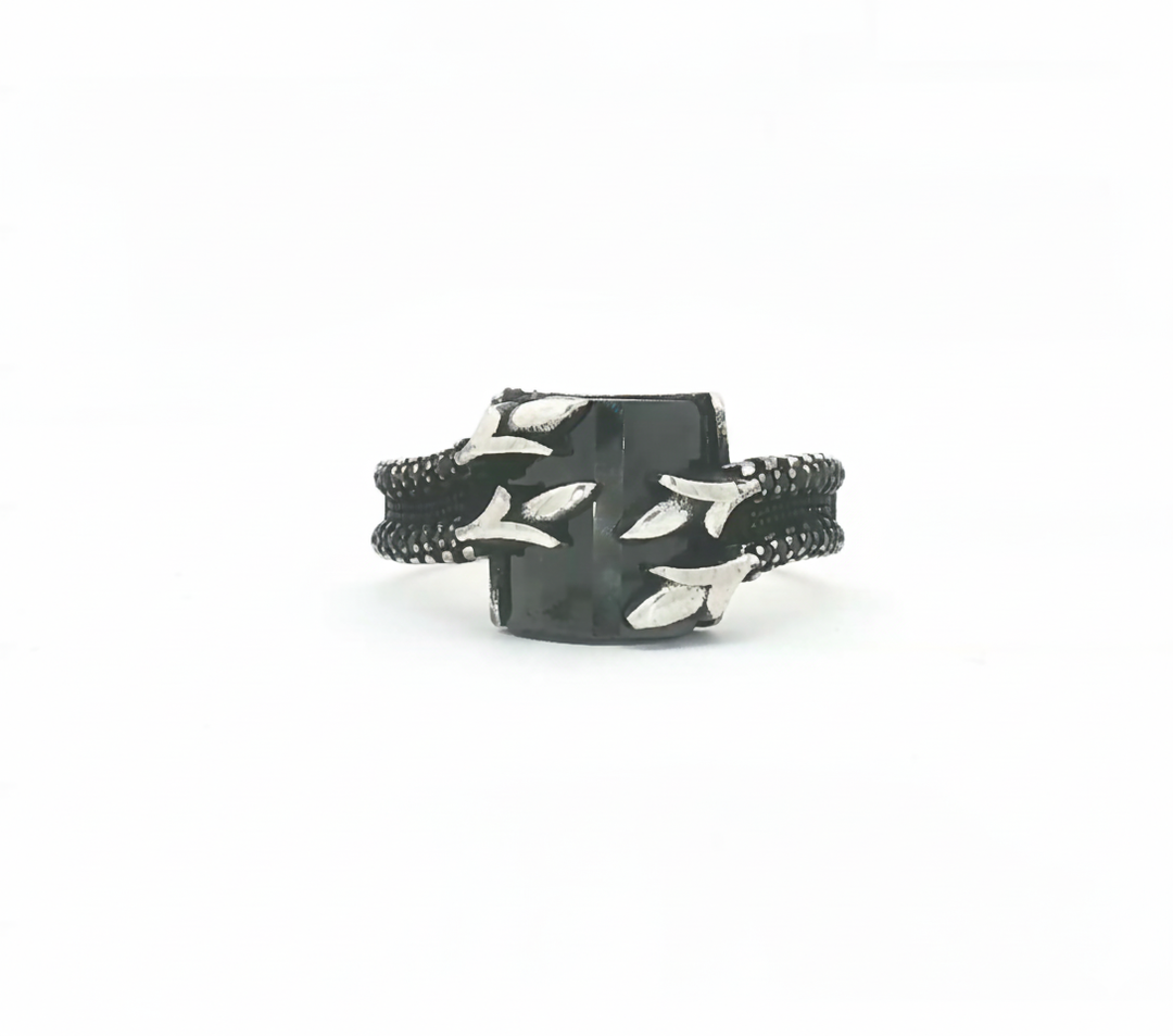Black 925 Sterling Silver Men's Ring